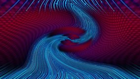 Abstract Blue and Maroon Red Swirl Wave Tunnel with Dotted Texture Futuristic Digital Motion Graphic Seamless Loop - Powered by Shutterstock - Get 15% off with code: PIKWIZARD15