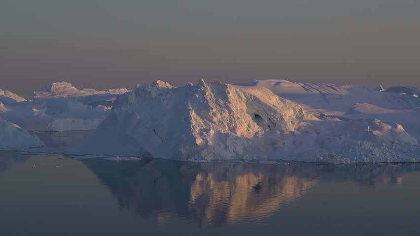 Majestic Icebergs in the Arctic Ocean, Ilulissat Icefjord, Greenland