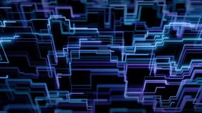 Seamless loop background with neon digital graph patterns made of glowing blue and purple lines. Abstract animation of high speed data signals stream flowing through a futuristic structure. 4K 60fps - Powered by Shutterstock - Get 15% off with code: PIKWIZARD15