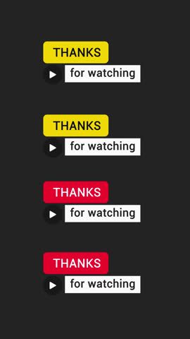 Thanks for Watching Outro Lower Thirds Pack – 4 Vertical Animations – 4K Transparent. Four animated outro lower thirds with “Thanks for watching” text, designed for vertical 4K videos. Transparent background makes this pack ideal for clean overlays in Shorts content.