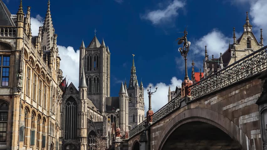 Ghent landmarks in historical city center, Saint Michael