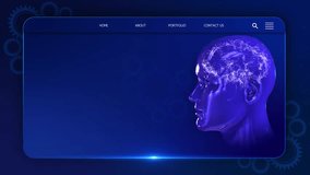 Human face, artificial intelligence concept, AI brain big data digital blue profile made neural network technology. Digital Science futuristic Artificial knowledge technology innovation Deep learning - Powered by Shutterstock - Get 15% off with code: PIKWIZARD15