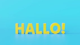 Animated “Hallo!” greeting text made of glossy 3D letters. Friendly hello typography animation for intros, social media, presentations, advertising, and motion graphics projects. Includes several color versions and a separate mask. - Powered by Shutterstock - Get 15% off with code: PIKWIZARD15
