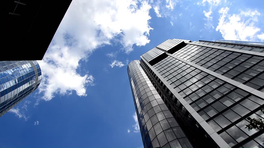 Cluster of sleek skyscrapers in Frankfurt