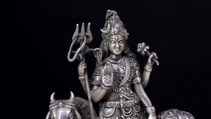 Silver Idol of Ardhanarishvara | Half Shiva Half Parvati Hindu Deity Sculpture, Sacred Symbol of Divine Balance, Unity of Masculine and Feminine Energy, Spiritual Indian Religious Art