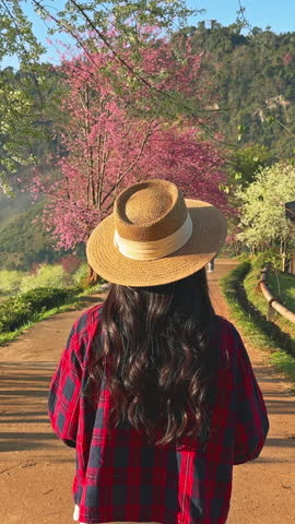 Tourists sightseeing on Doi Ang khang, Chiang Mai.