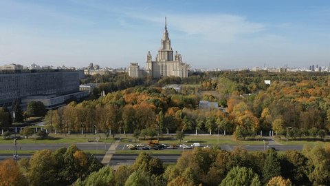 Drone Ascending Vertically Moscow State University Background