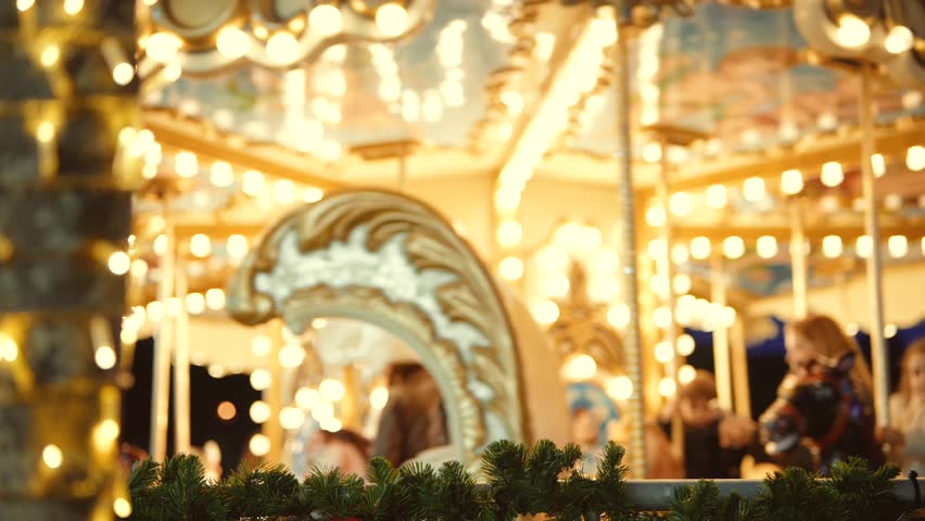 Adolescent taking spontaneous picture amid lively fair environment