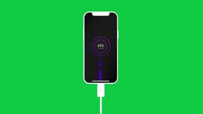 Smart phone charging animation On Green Screen Background. Smartphone Fast Charging Battery Screen animation. - Powered by Shutterstock - Get 15% off with code: PIKWIZARD15