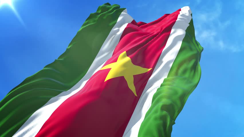 Suriname Flag Low Angle View
