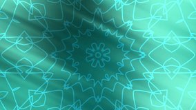 Teal geometric floral pattern suitable for packaging design, textiles, and backgrounds. Ideal for invitations, stationery, and digital wallpapers. - Powered by Shutterstock - Get 15% off with code: PIKWIZARD15