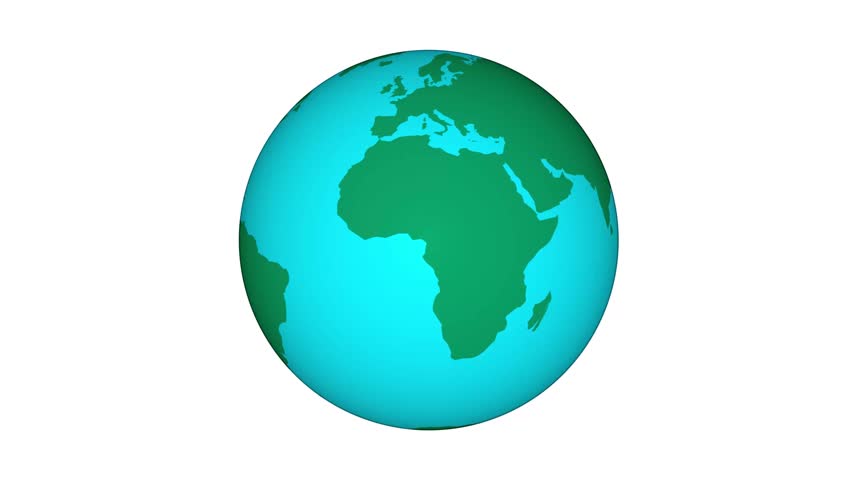 Earth animation around. Animated Globe Rotating. Flat design Spinning Earth, looping Animation. 4K resolution 