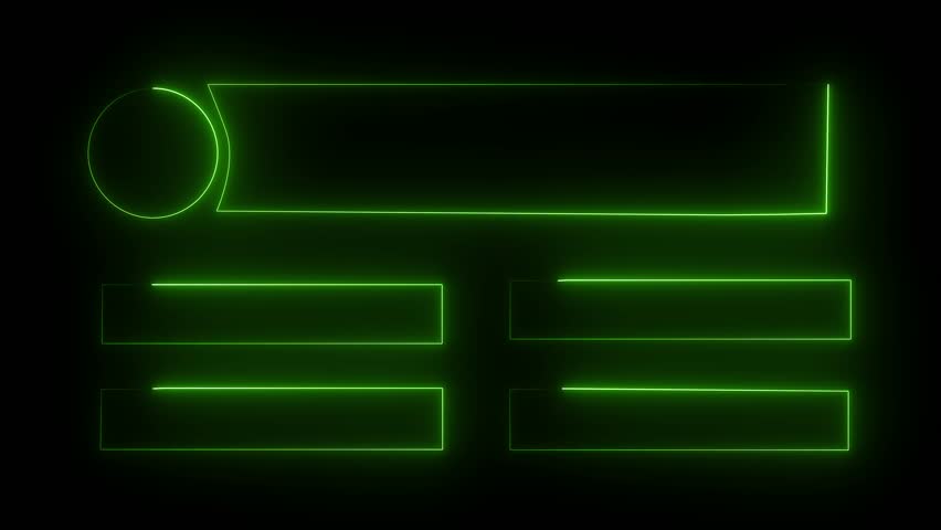 Quiz Neon Line Animation with option selection on black background ,Quiz template challenge with option selection, quiz game animation, Animated quiz question on balck background.