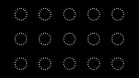 Minimalist digital loading circles animation grid in monochrome style for motion graphics - Powered by Shutterstock - Get 15% off with code: PIKWIZARD15