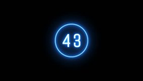 Neon 43 seconds countdown timer animation. Glowing neon countdown timer clock. neon countdown number on black background.
 - Powered by Shutterstock - Get 15% off with code: PIKWIZARD15