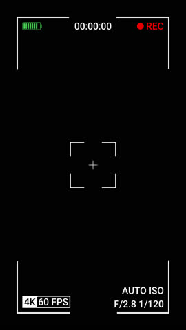 Vertical video of camera screen recording with alpha channel. 4K resolution