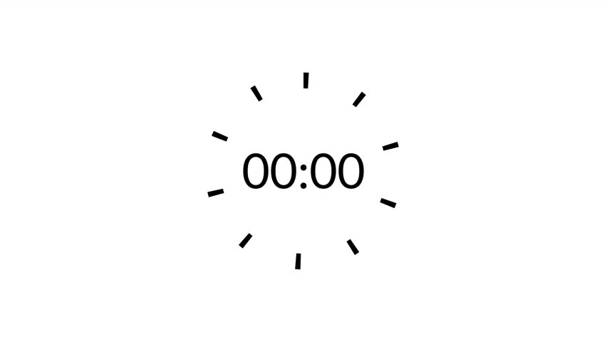 One minute countdown animation 0 from seconds to 60 second with alpha channel, 1 minute countdown timer on transparent background, one minute countdown video.