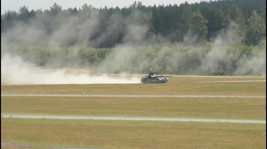 Germany: A platoon of T-84 tanks from the Ukrainian Army participate in the Offensive Operations Lane of the 2018 Strong Europe Tank Challenge here, June 4, 2018. Ukraine is one of eight nations participating in the event, 
Date Taken:	06.04.2018
Location:	BAYERN, DE
