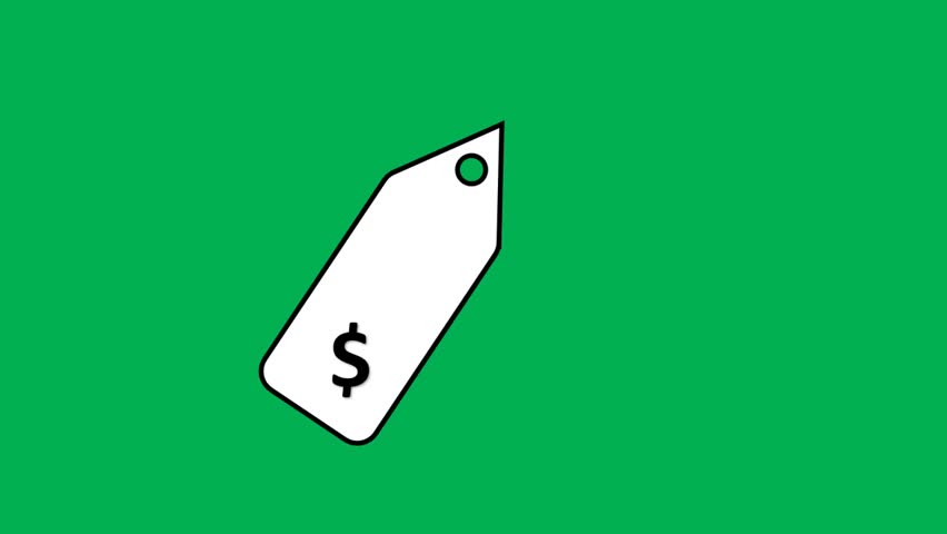 This is an animated video footage of a money tag, suitable for animated content videos, cash back, discounts, sales, products, money, price tags, discounts, gifts,