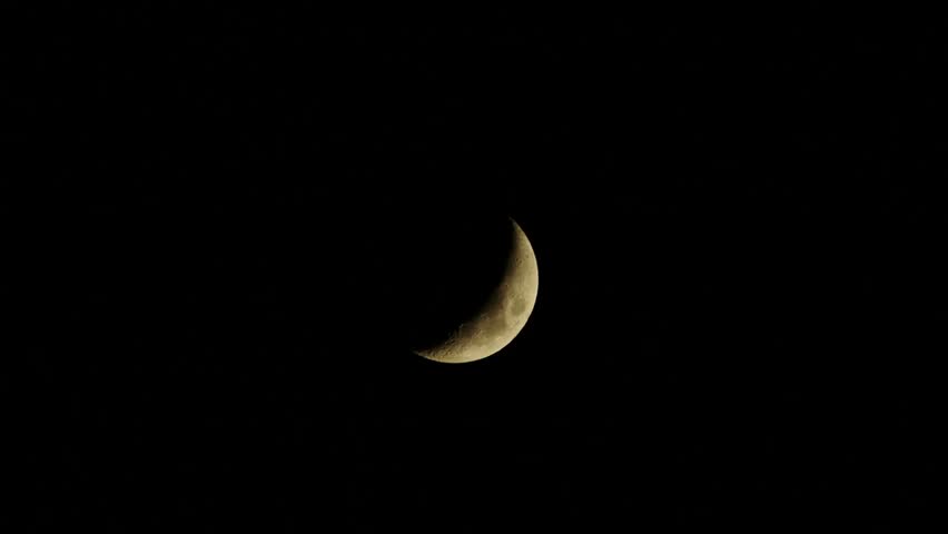 Stunning half-moon in the night sky, casting soft moonlight, capturing serene celestial beauty, cosmic atmosphere, and 4K night scenery.