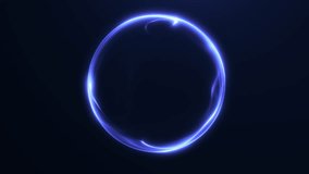 Looped abstract neon energy orb with glowing blue plasma ring and smooth light flow. Futuristic digital sphere animation for sci-fi visuals, technology backgrounds, interfaces, VJ loops and motion design. - Powered by Shutterstock - Get 15% off with code: PIKWIZARD15