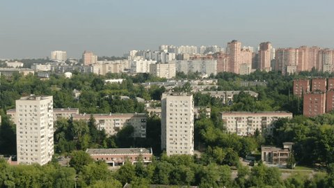 Aerial Drone View of Dzerzhinsky City Blocks