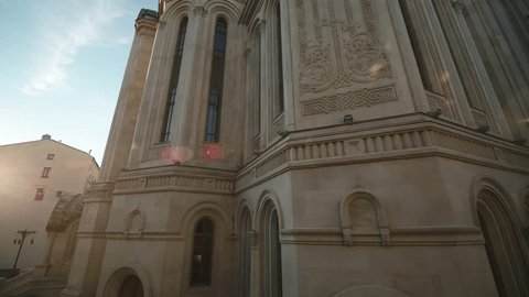 Aerial Spiral Flight around Orthodox Church