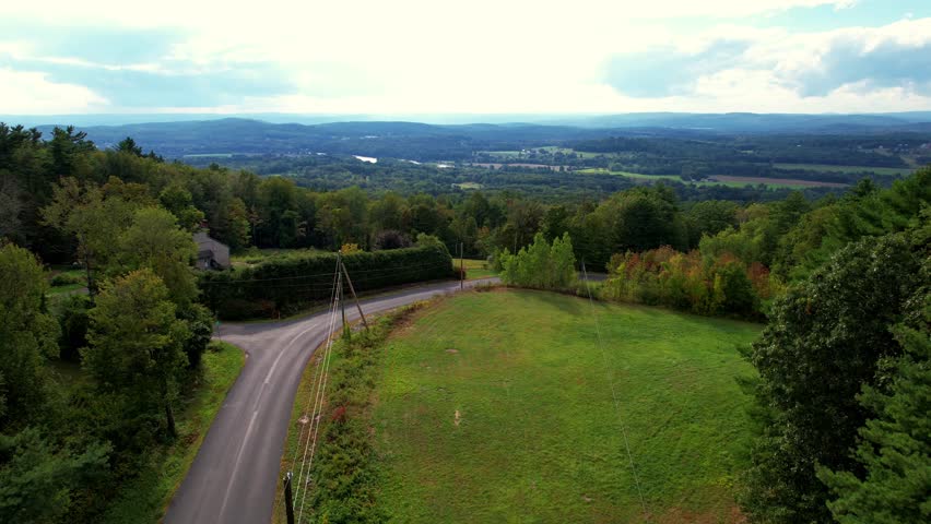 Drone footage of Northfield State Forest in New England