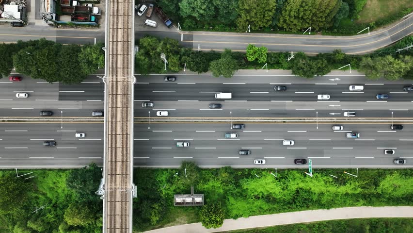 Cars pass through the highway, Gangbyeonbuk-ro in Seoul, South Korea.