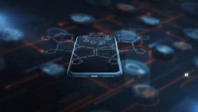 Smartphone with futuristic digital interface and data network - Powered by Shutterstock - Get 15% off with code: PIKWIZARD15