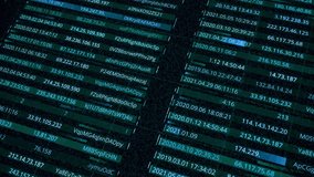 Animated digital scene shows leaked passwords and personal addresses arranged in data tables after a cyberattack, illustrating compromised databases, information exposure, and the growing threats to cybersecurity and online privacy. - Powered by Shutterstock - Get 15% off with code: PIKWIZARD15