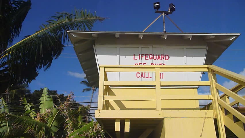 Lifeguard stand off duty in Hawaii on Maui.