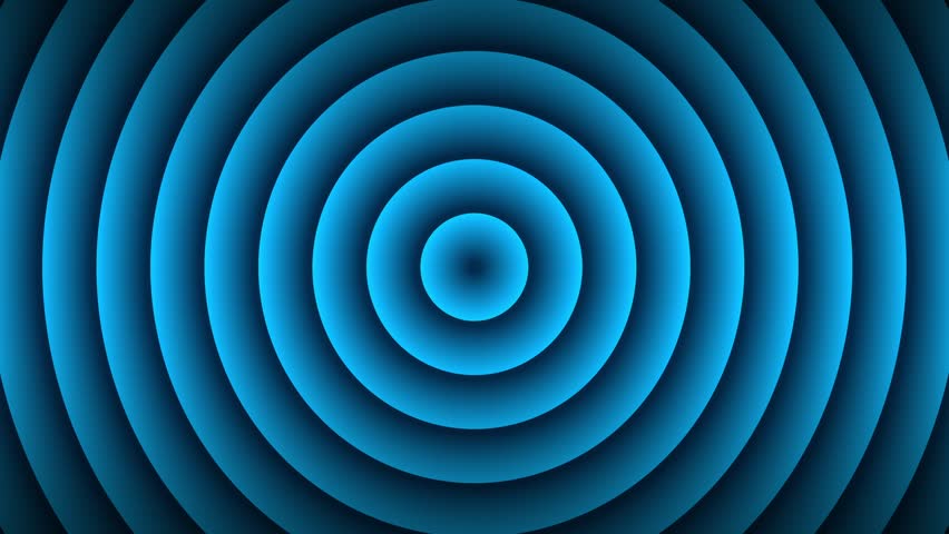 A looping animation of glowing blue rings extending from the center, forming layered ripples that grow outward, creating depth, symmetry, and a calm, hypnotic sense of endless expansion
