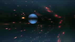 Futuristic Metallic Sphere Navigating Through Red Quantum Particle Stream - Powered by Shutterstock - Get 15% off with code: PIKWIZARD15