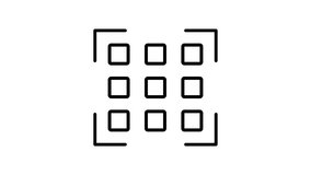 Smooth seamless loop of data pattern recognition icon. Ideal for continuous data processing UI elements, tech website loading screens, and analytics overlays. Clean minimalist style. - Powered by Shutterstock - Get 15% off with code: PIKWIZARD15