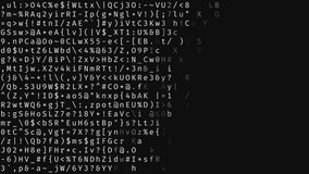 Animated letters, numbers, and special characters forming and fading in a grid pattern on a dark background. The visual resembles a cipher, encrypted data, source code, or a complex password. Ideal for technology and cybersecurity projects, hacking and encryption concepts, sci-fi and thriller intros, detective themes, digital interfaces, and abstract motion backgrounds. - Powered by Shutterstock - Get 15% off with code: PIKWIZARD15