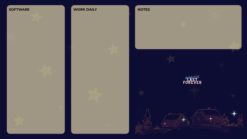 Memories Village Illustrated Holiday Christmas Organizer Desktop Wallpaper