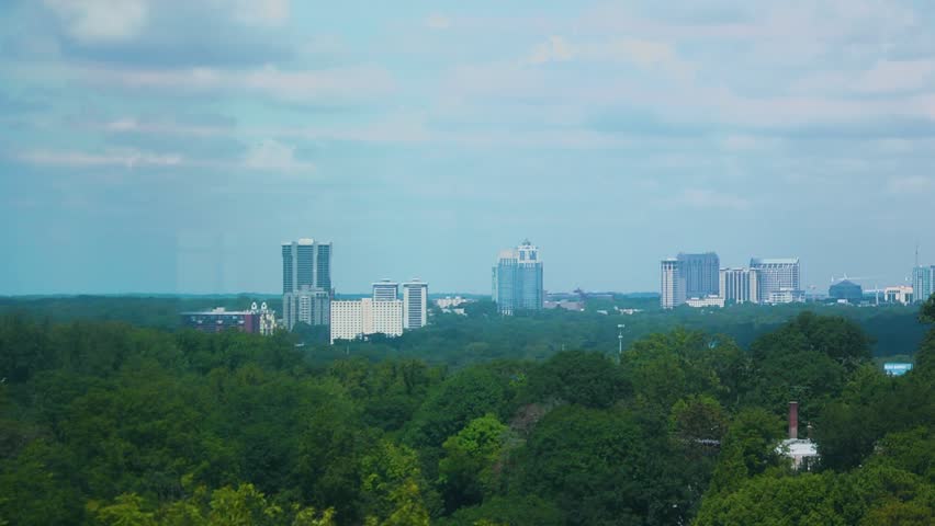 Wide shot of Atlanta city skyline