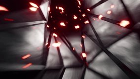Abstract metallic tunnel with glowing red particles in motion background. Dark energy tunnel. Futuristic travel through space - Powered by Shutterstock - Get 15% off with code: PIKWIZARD15