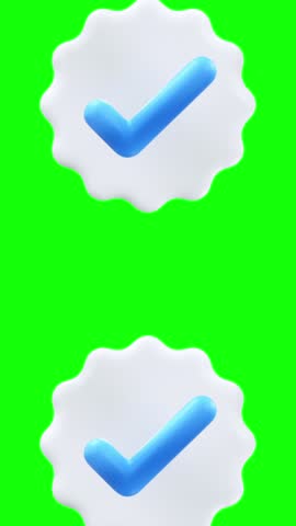 3d Right check mark icon on green background.
