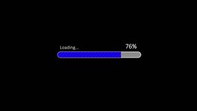 Animated minimal icon overlay of loading progress bar filling from 0 to 100 percent on black background. Symbol of download, update, buffering or digital loading screen. Concept: loading progress. - Powered by Shutterstock - Get 15% off with code: PIKWIZARD15