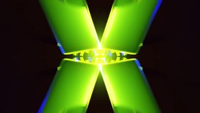 Neon tunnel cubes kaleidoscope futuristic corridor with rotating reflective geometry - Powered by Shutterstock - Get 15% off with code: PIKWIZARD15