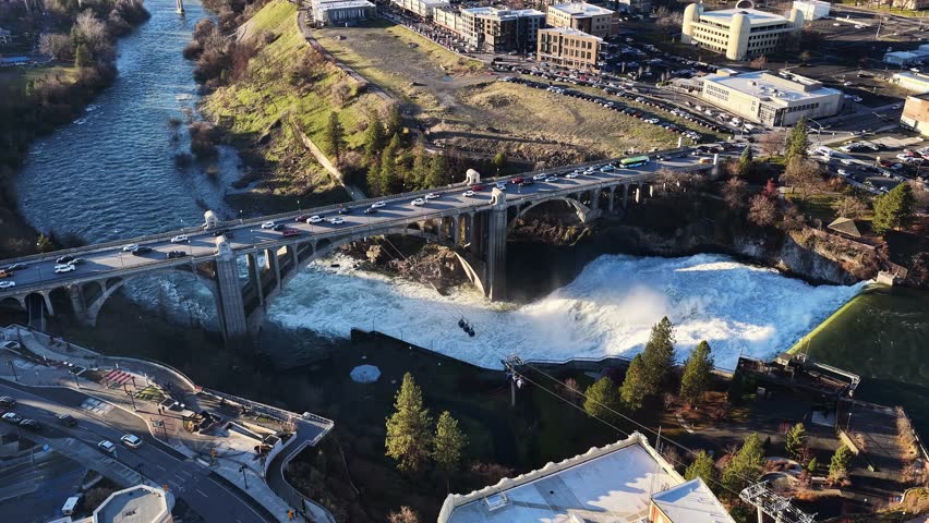 Monroe Bridge Spokane Aerial View
