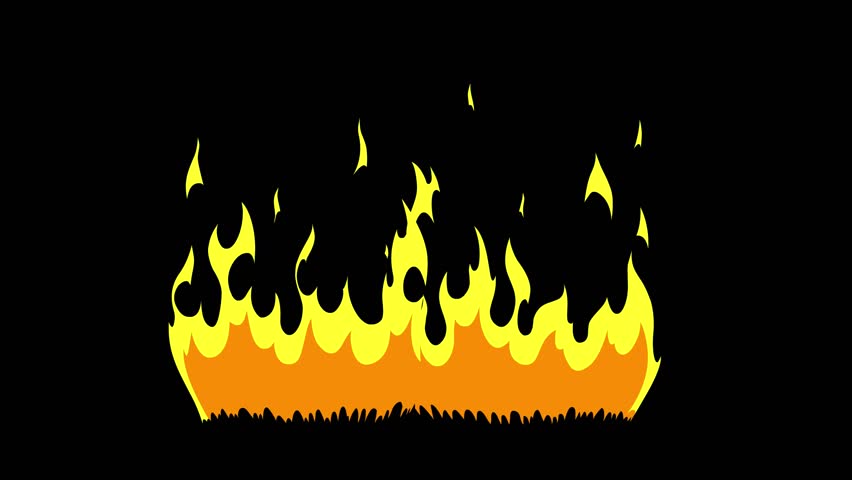 Cartoon Fire Effect Animation Video, 2D Fire Animated Clip, Black Screen Background, Fire Flame, 1080p