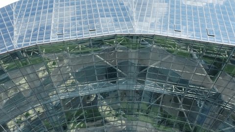Aerial Pullback Revealing Modern Office Complex