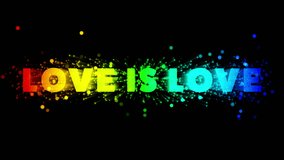 Set of 2 colorful "LOVE IS LOVE" 3D text animations with rainbow color gradients in X and Y direction, shimmering star particles and bokeh. Seamless loop, transparent background with alpha channel - Powered by Shutterstock - Get 15% off with code: PIKWIZARD15