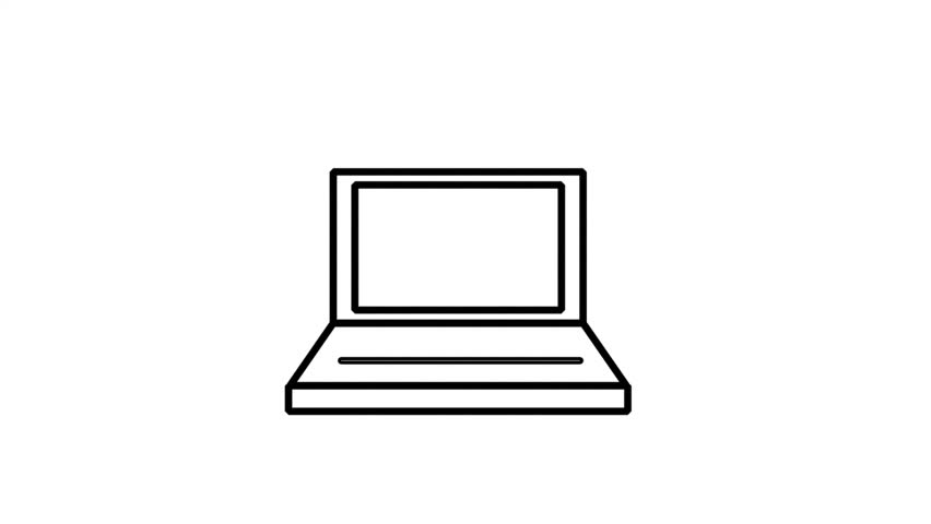laptop computer icon symbolizing portable workstation technology, digital nomad lifestyle, office hardware, and modern electronic communication for professional productivity.
