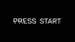 Press start text glitch animation with digital distortion on dark background, retro gaming style motion graphic for modern tech visuals. - Powered by Shutterstock - Get 15% off with code: PIKWIZARD15