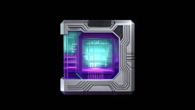Futuristic 3D sci-fi quantum cube design 04, with metallic panels, embedded circuit patterns, and glowing energy accents on a dark background. Ideal for AI, quantum computing and sci-fi concepts. - Powered by Shutterstock - Get 15% off with code: PIKWIZARD15