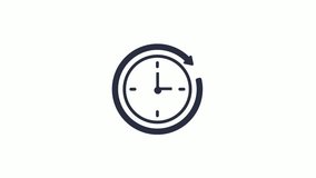 Modern clock and timer animation with rotating hands, spinning arrows, and smooth loop motion. Ideal for countdowns, deadlines, schedules, and productivity projects. Transparent background for easy use in videos, presentations, and motion graphics. - Powered by Shutterstock - Get 15% off with code: PIKWIZARD15